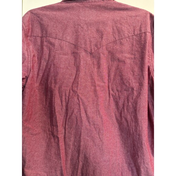 Wrangler Pearl Snap Shirt Womens Medium Red Long Sleeve Cowboy Rodeo Vintage - Picture 6 of 7